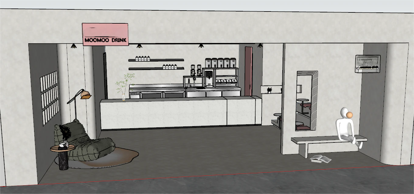 Wabi Sabi Milk Tea Cafe SU Model 3D Model .c4d .max .obj .3ds .fbx .stl .blend 