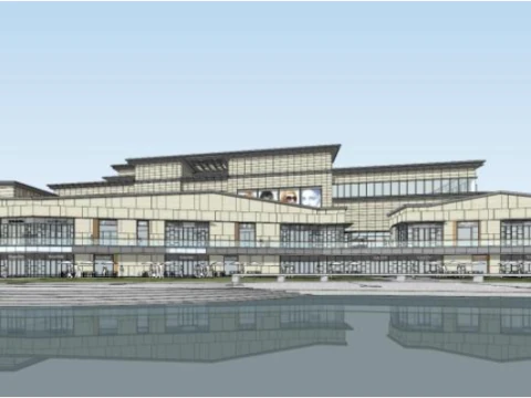 Well-known real estate commercial concept building SU 3D Model