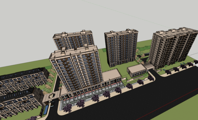 High rise and Western style building SU model 3D 모델 .c4d .max .obj .3ds .fbx .stl .blend 