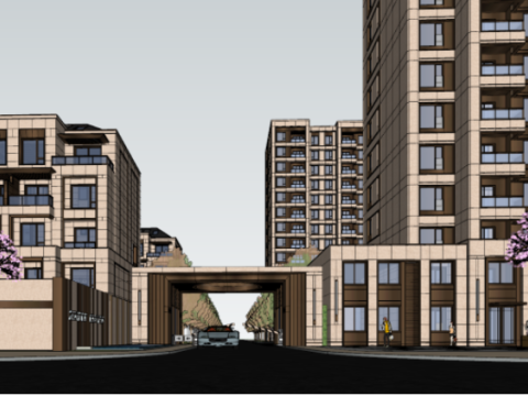 High rise and Western style building SU model 3D 모델