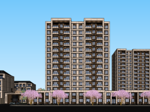 High rise and Western style building SU model 3D 모델