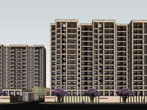 High rise and Western style building SU model 3D 모델