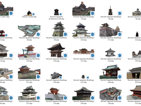 More than 100 sets of SU models of ancient Japanese architecture 3D Модель