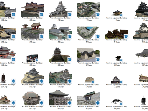 More than 100 sets of SU models of ancient Japanese architecture 3D Модель