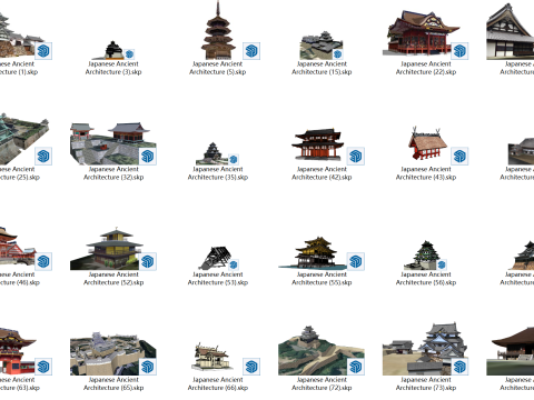 More than 100 sets of SU models of ancient Japanese architecture 3D Модель