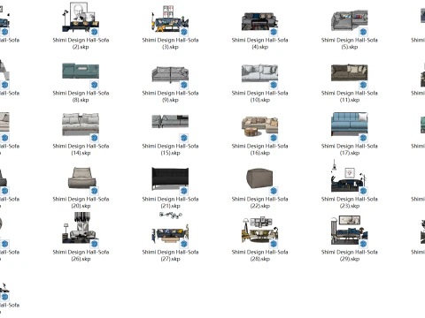 沙发31件 3D 模型