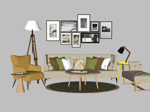 Sofas 31 pieces Modelo 3D