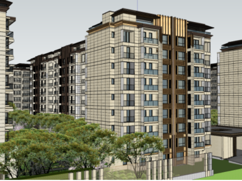 SU model for 30 acre new residential landscape 3D Model