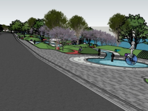 A Model of Citizen Leisure and Entertainment Landscape in Riverside Park 3D 模型