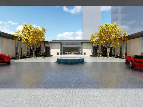 Modello SU Lakeside Light Luxury Art Residential Landscape Modello 3D