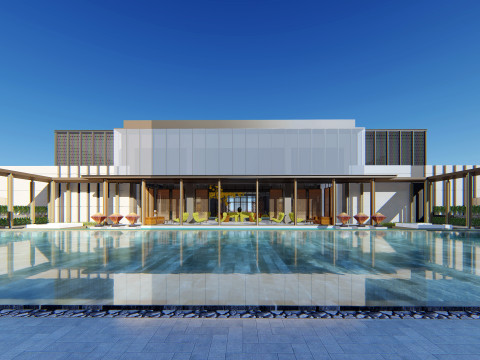 Lakeside Light Luxury Art Residential Landscape SU Model 3D Model