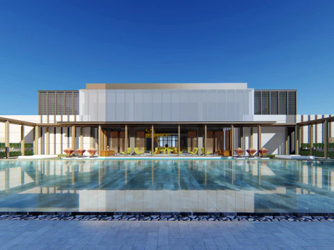 Modello SU Lakeside Light Luxury Art Residential Landscape Modello 3D