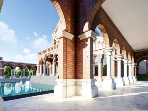 SU Model for Overseas Style Residential Demonstration Area Design Modello 3D
