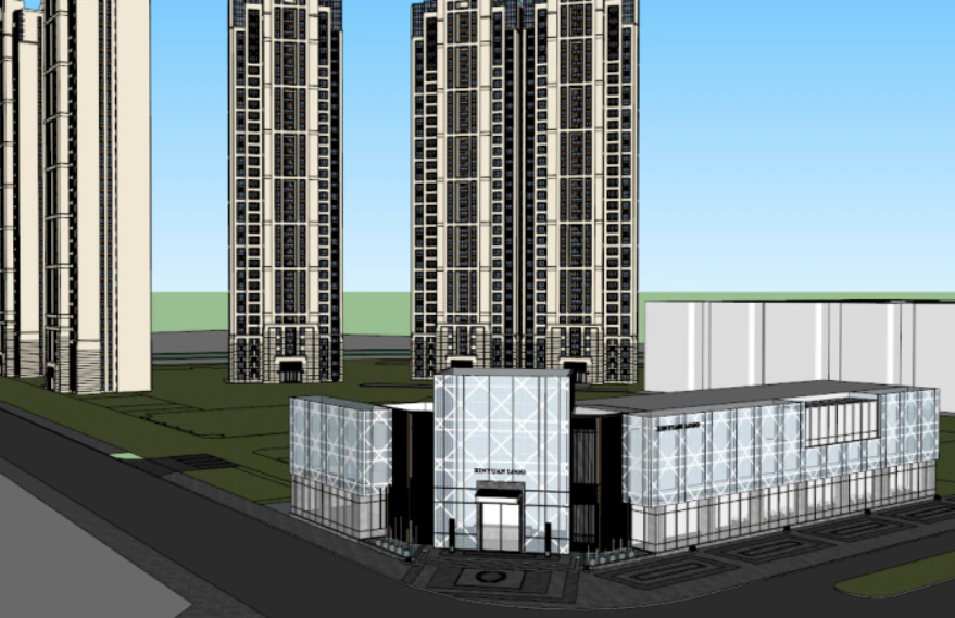 SU model of a demonstration area building 3D Model .c4d .max .obj .3ds .fbx .stl .blend 