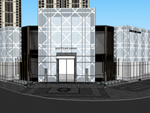 SU model of a demonstration area building 3D Model