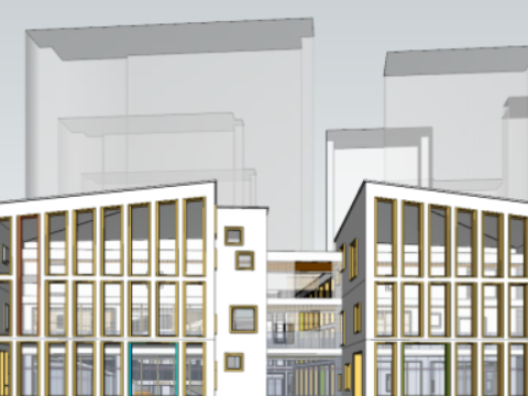 SU Model of a Kindergarten Building in a City 3D Модель