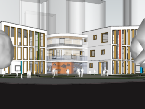 SU Model of a Kindergarten Building in a City 3D Модель