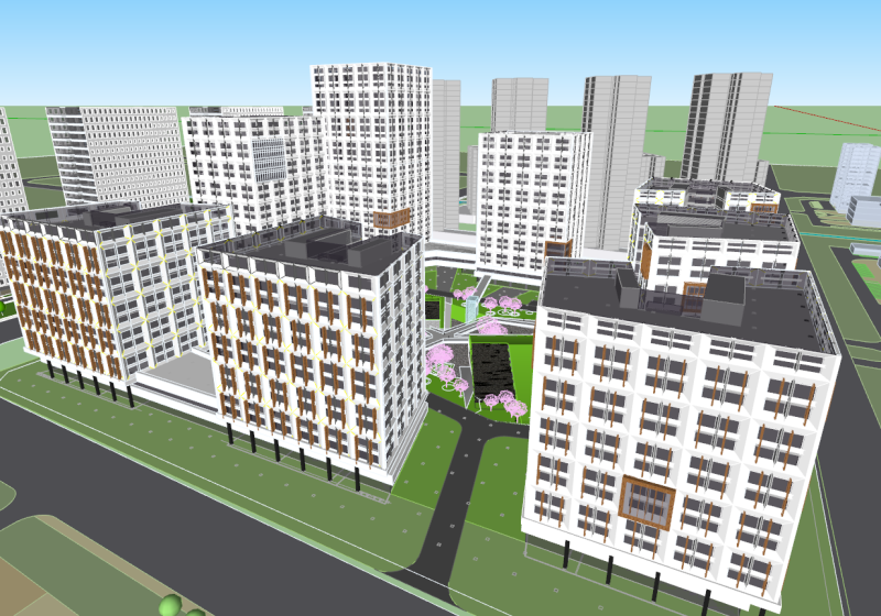 SU Model of Large scale Science and Technology Cultural Industry Park 3D 모델 .c4d .max .obj .3ds .fbx .stl .blend