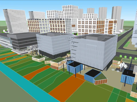 SU Model of Large scale Science and Technology Cultural Industry Park 3D Model