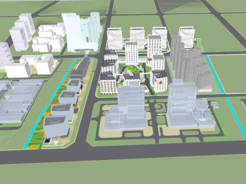 SU Model of Large scale Science and Technology Cultural Industry Park 3D Model