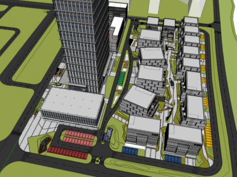 SU model for the construction of a modern high-rise financial park and industrial park in a mega cit 3D Model