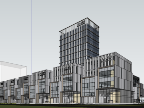 SU model for the construction of a modern high-rise financial park and industrial park in a mega cit 3D 模型