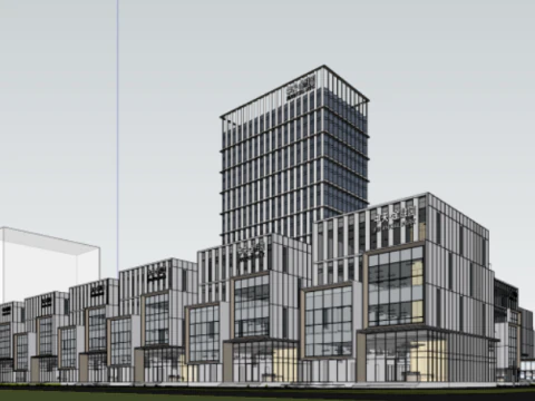 SU model for the construction of a modern high-rise financial park and industrial park in a mega cit 3D Model