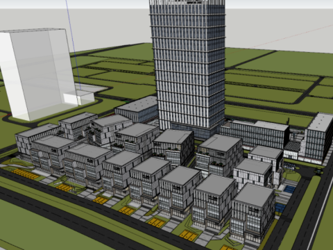 SU model for the construction of a modern high-rise financial park and industrial park in a mega cit 3D 模型