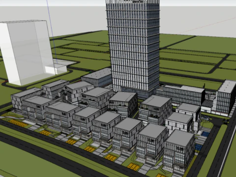 SU model for the construction of a modern high-rise financial park and industrial park in a mega cit 3D Model