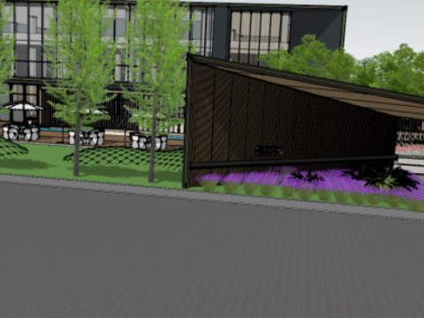 SU model of modern style demonstration area architecture Model 3D