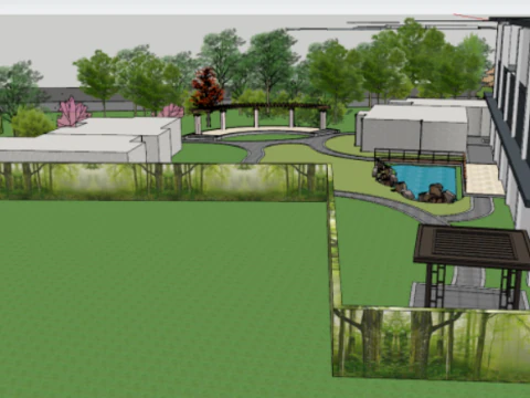 SU model of modern style demonstration area architecture 3D Model