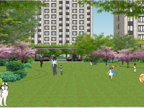 Light luxury mansionhigh-rise residential landscape SU high-rise Model 3D