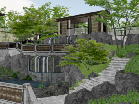Demonstration area entrance villa SU model 3D 모델
