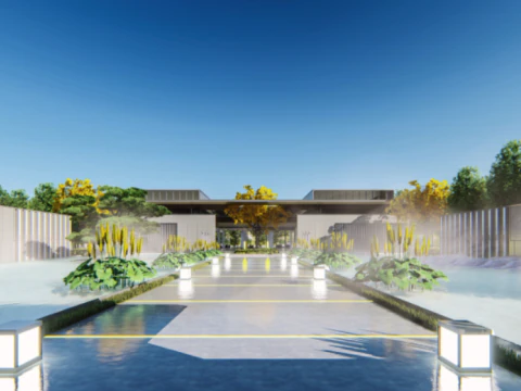 Modèle SU de zone de démonstration de luxe léger, moderne, haut de gamme et à la mode Modèle 3D