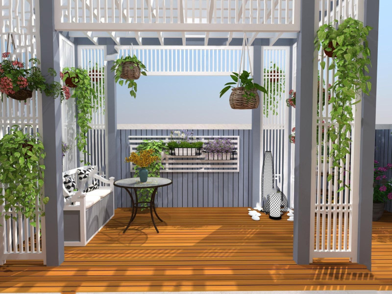 Nordic Style Villa Terrace SU Model 3D मॉडल .c4d .max .obj .3ds .fbx .stl .blend 