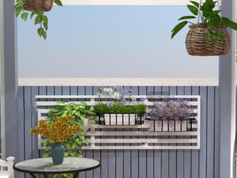 Nordic Style Villa Terrace SU Model 3D मॉडल