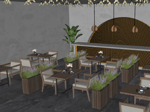 Mała jadalnia w stylu Qiji SU Model 3D