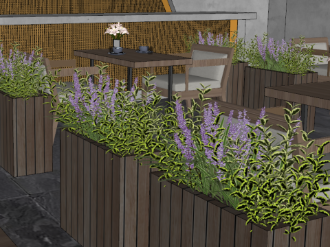 Qiji Style Small Dining Room Space SU Modèle 3D