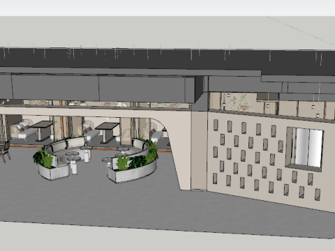 Wnętrze restauracji, model SU, całkowita przestrzeń Model 3D