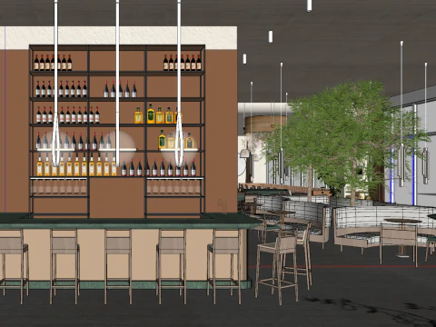 Shiji Coffee Shop Model Material Texture 3D Model