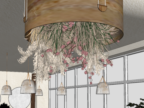 Shiji Coffee Shop Model Material Texture Modello 3D