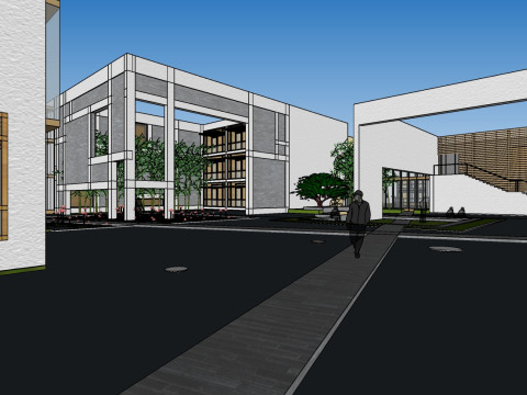Sketchup model for large-scale waterfront cultural and creative park design Modelo 3D