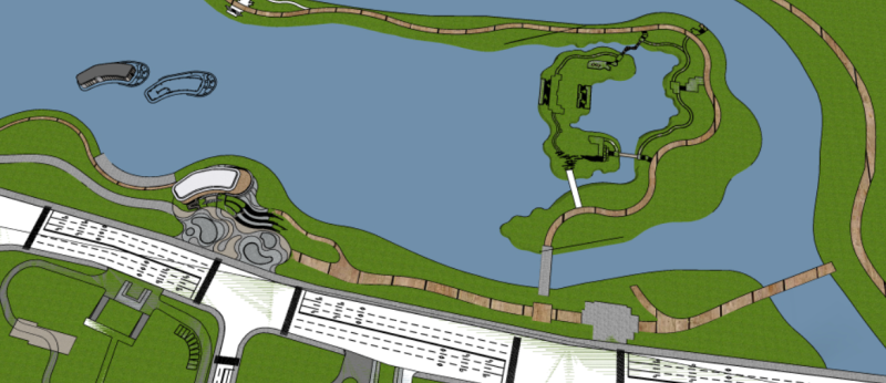 SU Model of Citizen Rest Node in Waterfront Plaza 3D 모델 .c4d .max .obj .3ds .fbx .stl .blend 