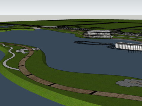 SU Model of Citizen Rest Node in Waterfront Plaza 3D 모델