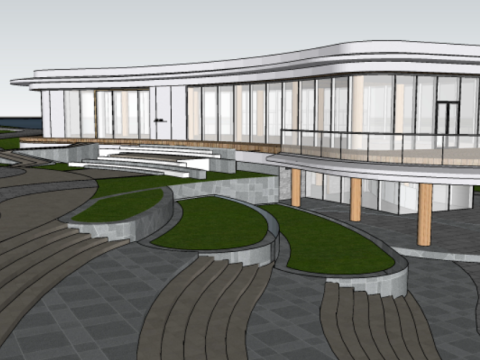 SU Model of Citizen Rest Node in Waterfront Plaza 3D 모델