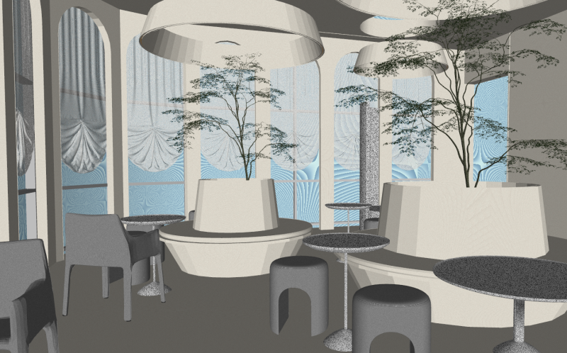 SU Model of Space in Jiji Cafe 3D Modell .c4d .max .obj .3ds .fbx .stl .blend 