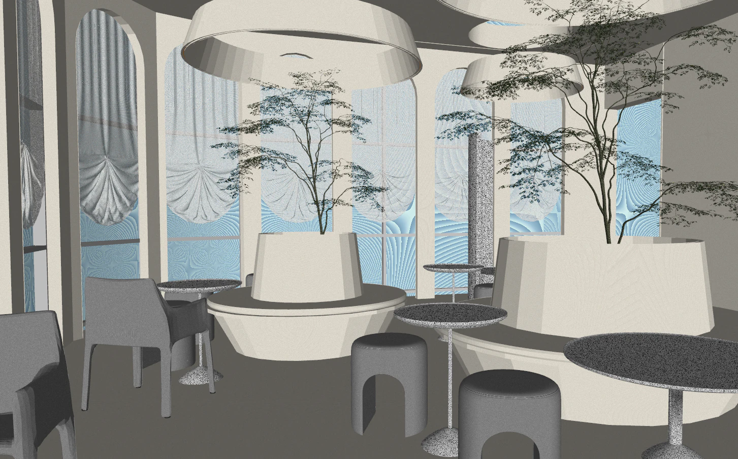 SU Model of Space in Jiji Cafe 3D Model .c4d .max .obj .3ds .fbx .stl .blend 