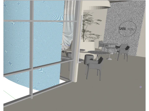 SU Model of Space in Jiji Cafe 3D Model