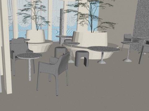 SU Model of Space in Jiji Cafe 3D Modell