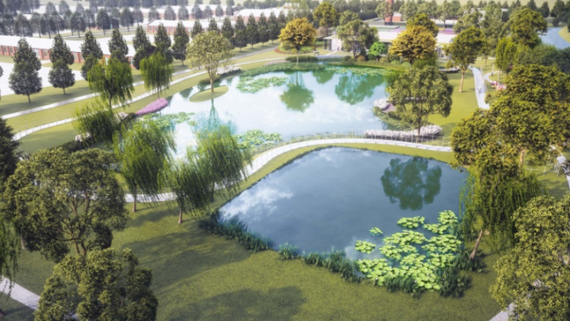 SU Model of Waterfront Park Landscape Model 3D .c4d .max .obj .3ds .fbx .stl .blend